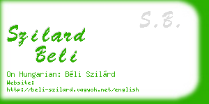 szilard beli business card